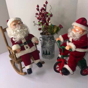 santa Claus riding bike/rocking chair/candy base flower (X)